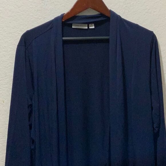 New Susan Graver Liquid Knit blue Open Cardigan size 1X - Picture 2 of 12
